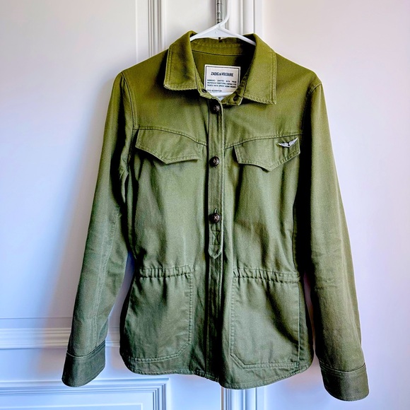 Zadig & Voltaire. Khaki cotton twill jacket / Jean Shirt - Picture 2 of 13